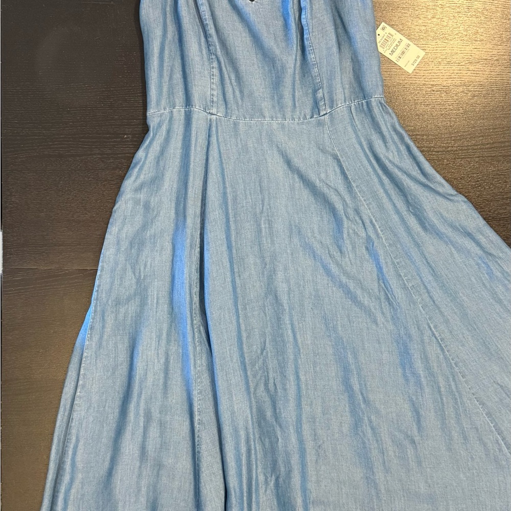 Blue Denim Sleeveless Dress - Picture 2 of 12